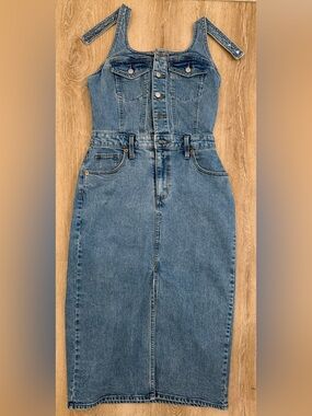 Blue Denim Halter-neck Jeans Dress